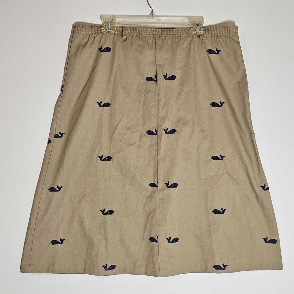 Whale Embroidered Skirt Womens Large Pull On Elastic Waist Made USA Preppy Class - Picture 6 of 10